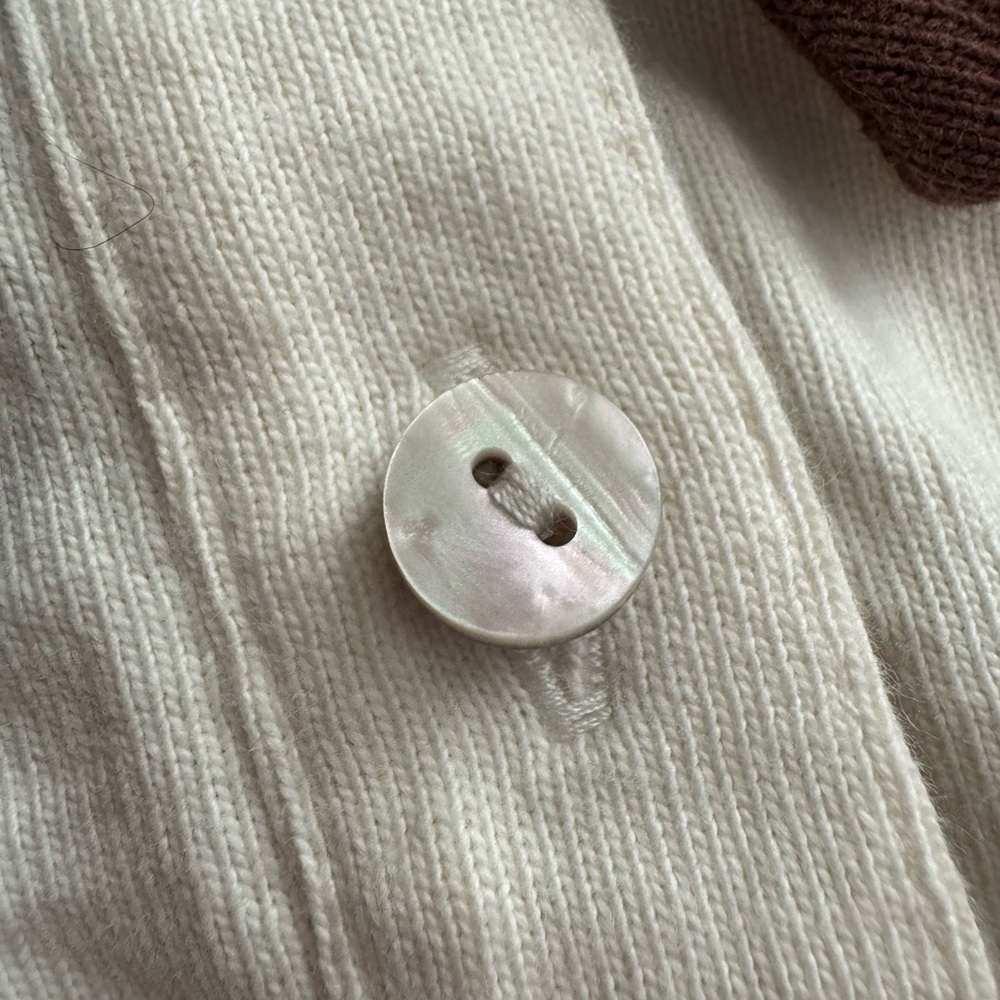 Madewell Rugby Shirt Brown Ivory Made in Peru Relaxed Preppy - Picture 6 of 8